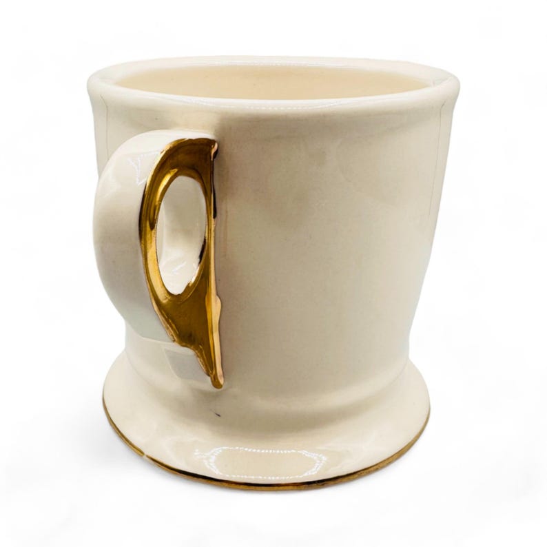 Anthropologie Mug - Monogrammed Gold Letter F Coffee or Shaving Mug image 2