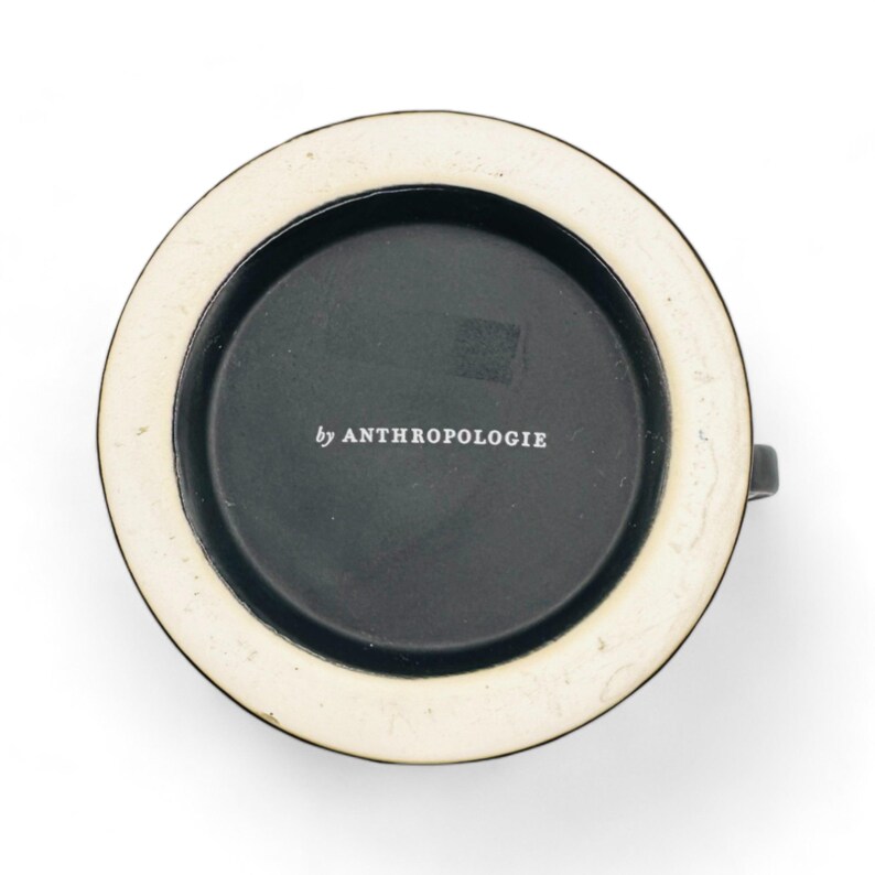 Anthropologie Monogram K Shaving Mug in Black Mug with White Text image 6