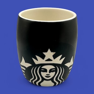 Starbucks Black & White Mermaid Logo 12 oz Ceramic Replacement Mug - 2011