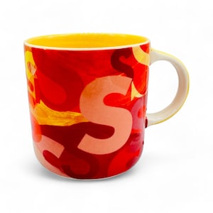 Vibrant 'S' Monogram Yellow and Red Anthropologie Coffee Mug image 1