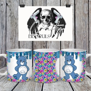 Fuck Off Swear Bear Sublimation 11oz Becher Design PNG Instant Download