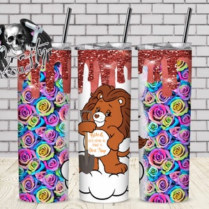 Take a Dirt Nap Swear Bear 20 Unzen Sublimationsbecher Design PNG Instant Download