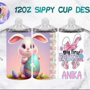 My 1st Easter - Cute Bunny Sippy Cup Design | High-Quality Digital Download | 12oz Size | Unique Easter Gift Idea