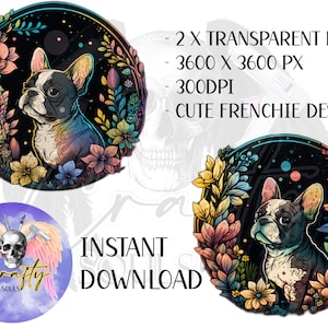 Niedlicher Frenchie Hund Clip Art | Hundeliebhaber | Hochwertige PNG | Sofortiger Download