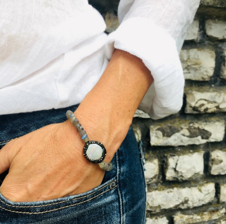 Labradorite Crystal Bracelet Trio for a Positive Change in Your Life