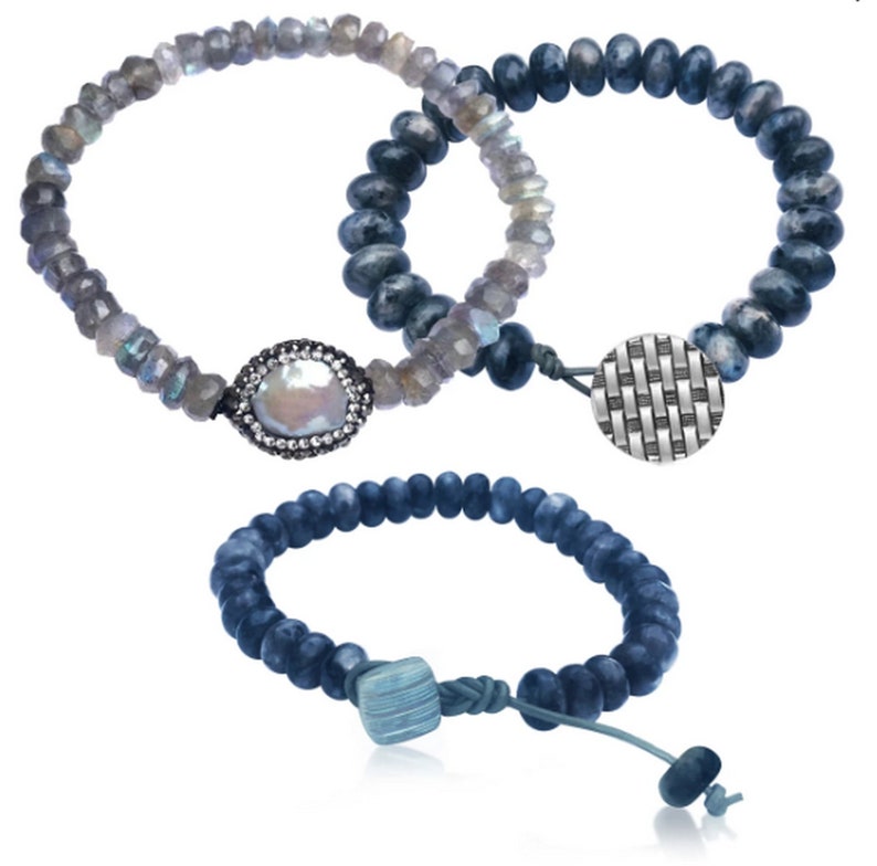 Labradorite Crystal Bracelet Trio for a Positive Change in Your Life