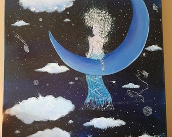 Acrylic painting- Moon Maiden