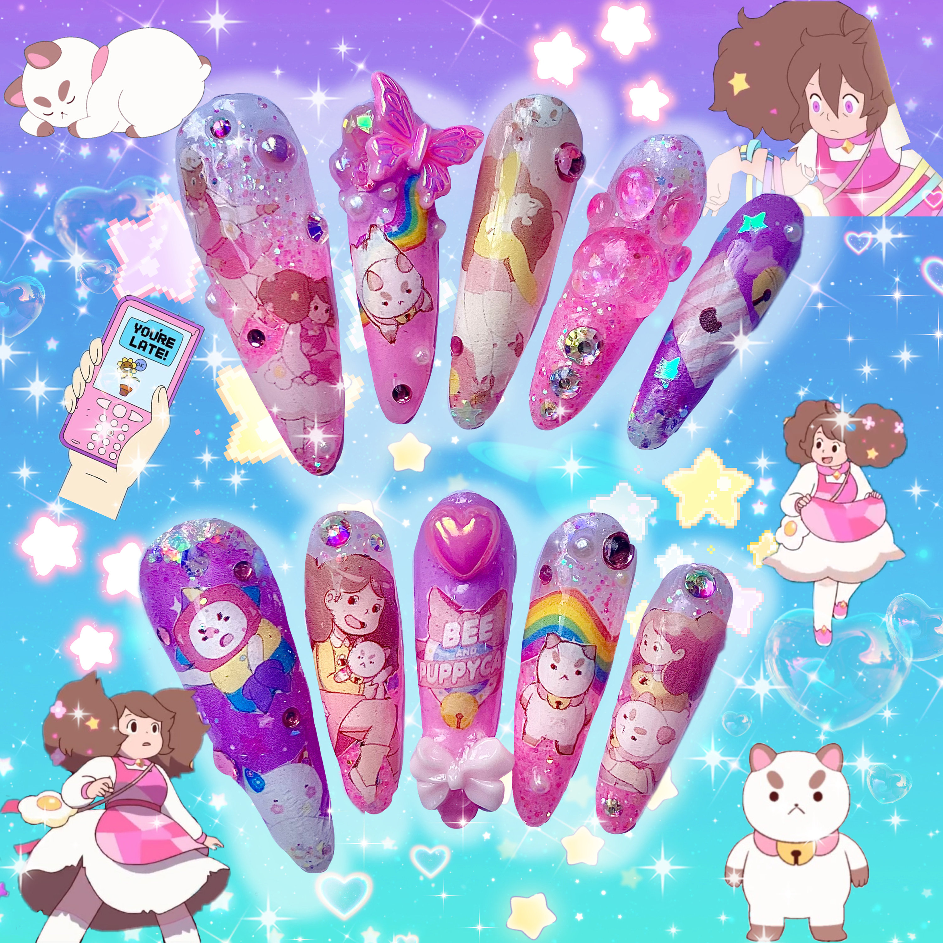 Bee and Puppycat Press on Nails - Etsy