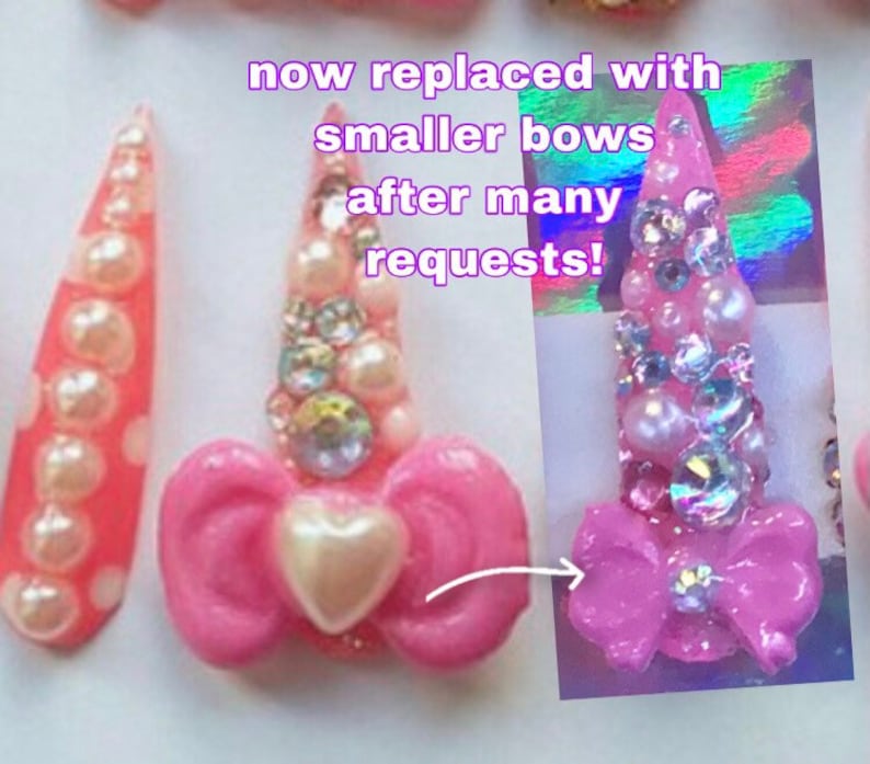 Pink Hime Kawaii 3D Deco Gyaru Lolita Princess Nails image 2