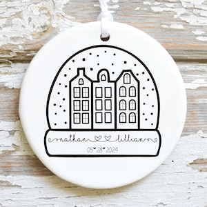 Personalized Engagement Christmas Ornament: First Christmas Keepsake Gift