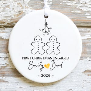 Personalized Engagement Christmas Ornament: First Christmas Keepsake