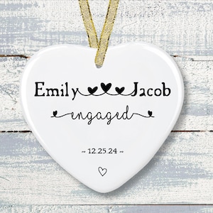 Personalized Engagement Ornament: First Christmas Keepsake Gift