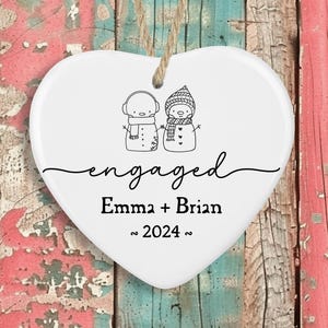 Personalized Engagement Christmas Ornament: First Christmas Keepsake 2024