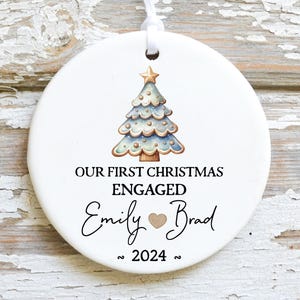 Personalized Engagement Ornament: First Christmas Keepsake Gift