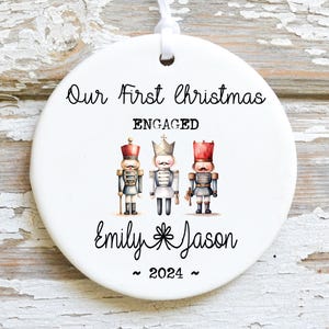 Personalized Engagement Christmas Ornament: First Christmas Keepsake