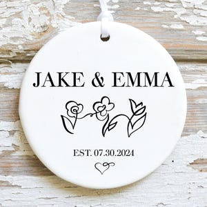 Personalized Engagement Ornament: First Christmas Keepsake Gift