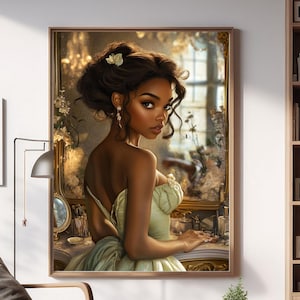Disney Tiana Princess, Princess and the Frog, Wall Art, Bedroom, Home Decor, Cute Disney Art, Digital Print PDF