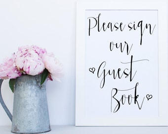 Guest Book Printable Sign, Wedding Printable Sign, Guest Book Sign, Printable Signs, Wedding Printable, Printable Sign, Guest Book Printable