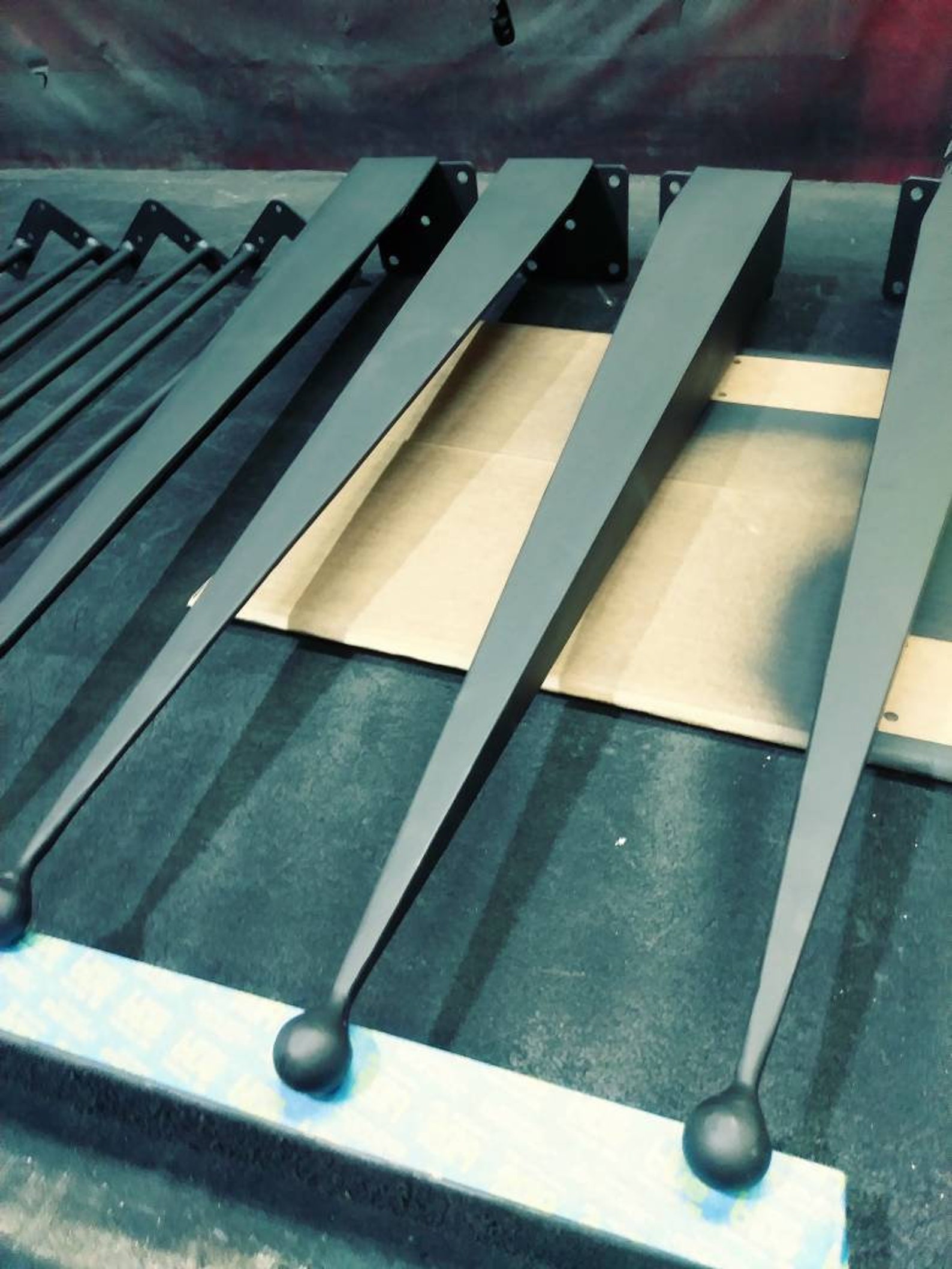 Tapered angle Iron Legsindustrial Tableloft Etsy