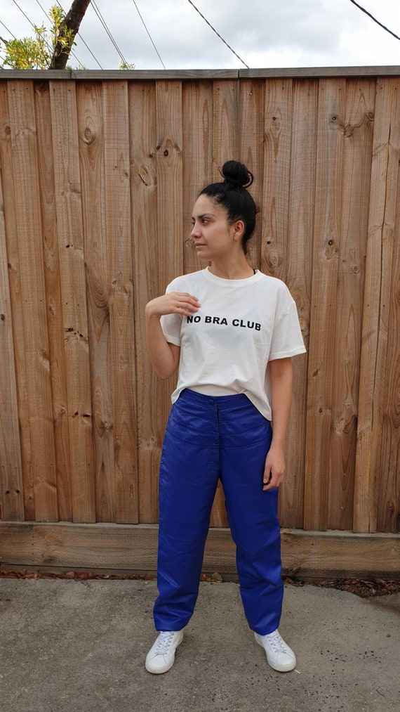 royal blue leather pants