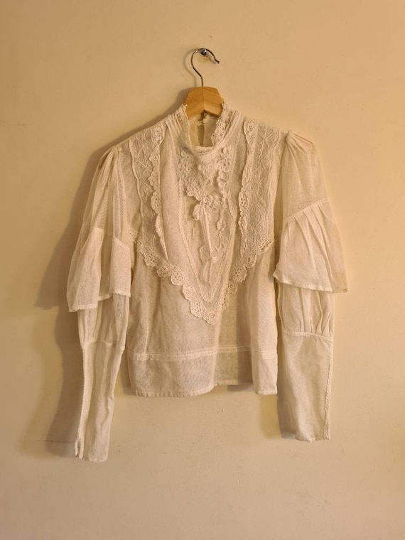 Victorian lace blouse 1900s size medium