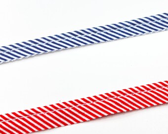 3 m Paspelband Streifen gestreift | rot blau weiß | Baumwolle | Breite 1 cm 10 mm | Kordelband Biesenband