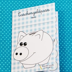 Pass Taschengeld Hülle Sticker Sparschwein Taschengeld-Pass Sparplan Taschengeldheft Sammelkarte Einschulung Schultüte Schulanfang Bild 6