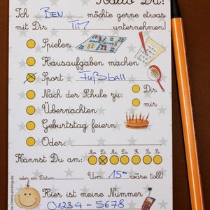 Schulblock für Verabredungen Grundschule Hallo Du A6 Notizblock Kinder Geschenk erste Klasse Schultüte Schulanfang image 5