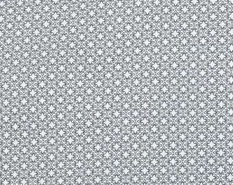 Stoff Baumwolle Sterne Ornament weiß schwarz | Webware 112 cm breit | Patchwork Quilting | Modern Melody Basics