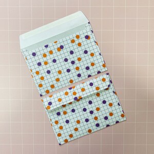 Kuverts C6 Muster bunt Punkte Karo lila orange selbstklebend 10er 25er Set ohne Fenster Briefumschlag Muster Bild 4