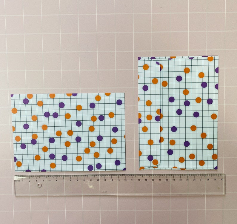 Kuverts C6 Muster bunt Punkte Karo lila orange selbstklebend 10er 25er Set ohne Fenster Briefumschlag Muster Bild 3