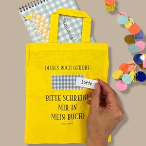 Freundebuch Schule Spiralbindung A5 quer mit oder ohne Tasche Sammelalbum Grundschule Mr. Fuchs Geschenk erste Klasse Gelb