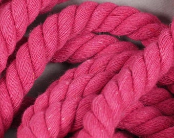 Kordel Seil gedreht dick 2 cm Durchmesser Baumwolle pink rosa weich | Gürtelband Kordelband Seilband