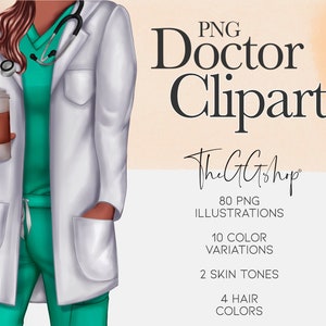 African American Doctor Clipart: Graduation & Fashion Illustration (PNG)