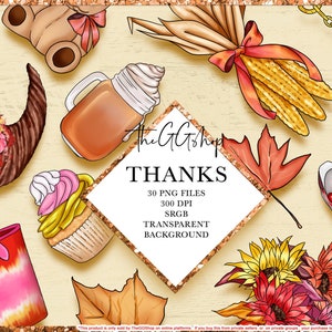 Clipart del Ringraziamento, Clipart delle vacanze, Clipart dell'autunno, Clipart dell'autunno, adesivi del pianificatore