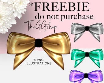 Freebie, Bow Clipart, Digital Bow Graphic, Bow Graphic, Bestanden voor Cricut, Png Bow, Afdrukbare Stickers