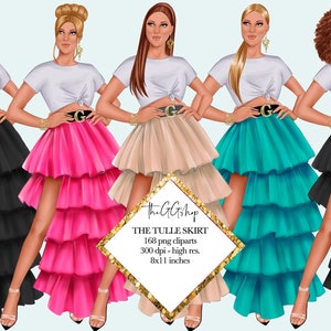 Mode-Mädchen-Clipart, Mode-Illustration, Sommer-Mädchen-Clipart, Frauen Clipart, Planer Mädchen, druckbare Aufkleber, A5 Dashboard