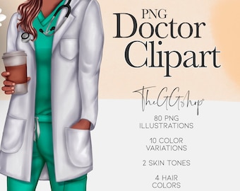 African American Doctor Clipart: Graduation & Fashion Illustration (PNG)
