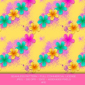 Floral  Pattern, Tropical Seamless Pattern, Summer Pattern, Hibiscus Pattern, Seamless Pattern, Surface Pattern Design, Commercial Use