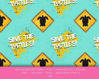 Turtle seamless Pattern, Ocean Seamless Pattern, Nautical Pattern, Sea seamless pattern, sea life paper, underwater paper, Commercial Use