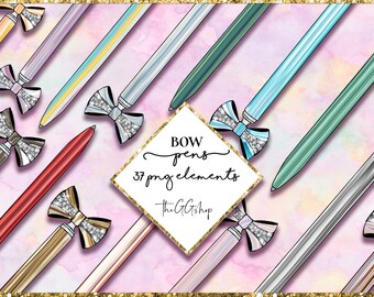 Bow Clipart, Bow pen Clipart,  Planner Clipart, Cute Clipart, Planner Stickers, Girl Planner Clipart, Commercial Use