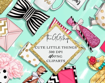 Planner Girl Clipart, Clipart di moda, Adesivi Planner, Girl Boss Clipart,