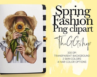 Clipart girasole, Clipart ragazza afroamericana, Clipart ragazza, Clipart girasole, Clipart estate, Planner Adesivi stampabili
