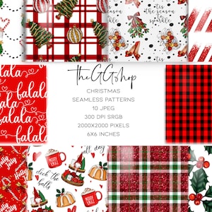 Christmas seamless pattern, Christmas pattern, Winter Pattern, Holiday Seamless Pattern,