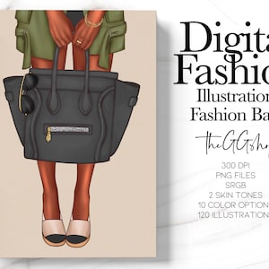 Mode clipart, tas clipart, afdrukbaar dashboard, planner clipart, planner meisje clipart, mode clipart, afdrukbaar dashboard,