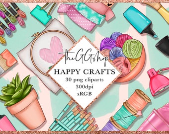 Adesivi Planner, Clipart Craft, Clipart di Office, adesivi stampabili, Clipart di cucito, Clipart Scrapbook, Download istaneo,