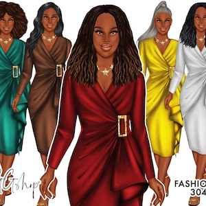 Afro Girls Clipart, Woman clipart, Mature Lady Clipart, Party Clipart, Elegant Lady Clipart, Girl boss Clipart, Planner Babe Clipart,