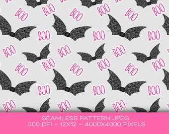 Digitalt papper för fladdermus, sömlöst Halloween-mönster, läskigt digitalt papper, elegant Halloween-papper, tryck på tyg, kommersiellt bruk