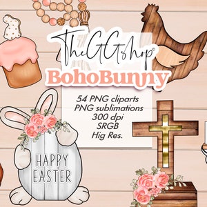 Easter Clipart, First Communion Clipart, Boho Clipart, Rustic Clipart, Easter eggs clipart, Spring Clipart