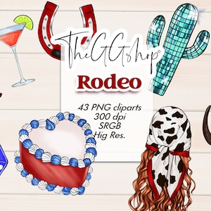 Cowgirl Clipart, Rodeo Clipart, Western Clipart, 4th July Girl Clipart,Cowboy Clipart, Country Girl Clipart
